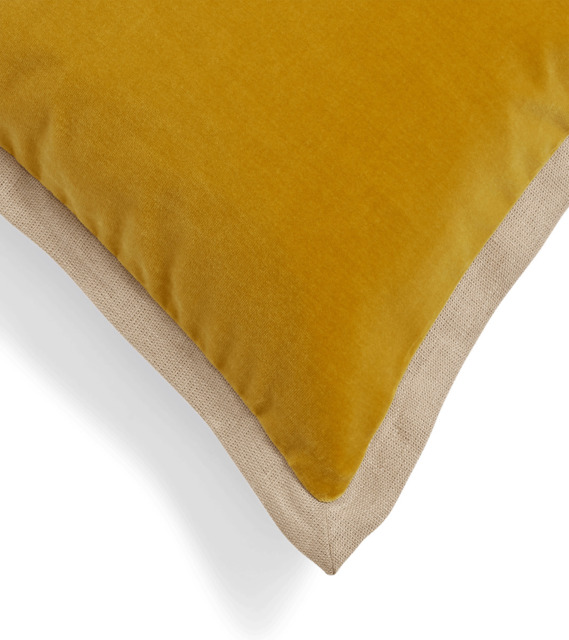 OKA, Edina Velvet Cushion Cover - Yellow, Cushion Covers, Velvet