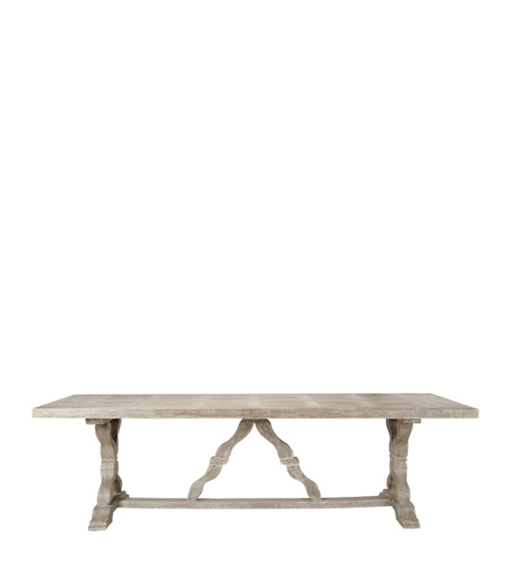 OKA, Rectangular Conisbrough Indoor/Outdoor Dining Table - Grey, Dining Tables, Wood