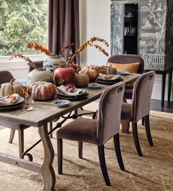 OKA, Stafford Velvet Dining Chair - Truffle, Dining Chair - image 1