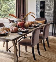 OKA, Stafford Velvet Dining Chair - Truffle, Dining Chair - thumbnail 1
