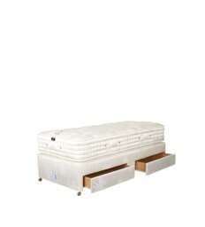OKA, Deluxe Divan Bed Base with Drawers - Single - White, Divan Bed
