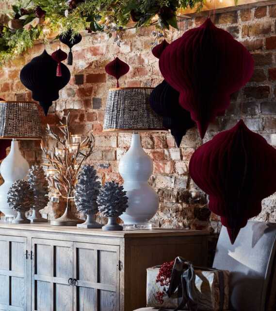 OKA, Extra Large Honeycomb Bauble Decoration - Raspberry, Seasonal Decorations, Paper