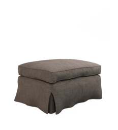 OKA, COVER ONLY - Fanshawe Stonewash Linen Loose Cover for Rectangular Footstool - Walnut, MTO Sofa Loose Cover - thumbnail 2