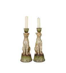 OKA, Lakadema Leopard Candle Holders Pair - Multi, Candle Holder - thumbnail 2