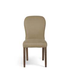 OKA, Stafford Linen Dining Chair - Wild Oats Wide Herringbone, Dining Chair
