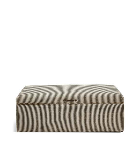 OKA, Crusoe Upholstered Storage Ottoman - Charcoal, Ottoman - image 1