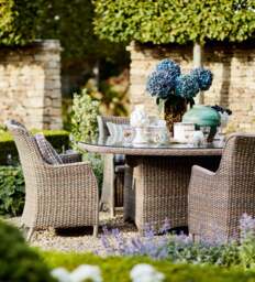 OKA, Braunton Dining Table - Bark, Garden Table