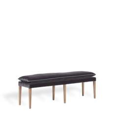 OKA, Nott Velvet Bench - Charcoal/Air Force Blue, Bench - thumbnail 2