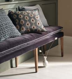 OKA, Nott Velvet Bench - Charcoal/Air Force Blue, Bench - thumbnail 1