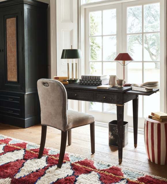 OKA, Stafford Leather Dining Chair - China Clay, Dining Chair - image 1