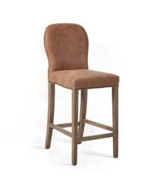 OKA, Stafford Leather Bar Stool - Aged Tobacco, Bar Stool - thumbnail 2