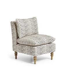 OKA, Rosina Areca Linen Slipper Chair - Air Force Blue, Armchair - thumbnail 2