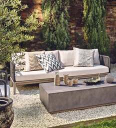 OKA, Whittaker 3-Seater Sofa - Dark Cocoa, Garden Seating - thumbnail 1