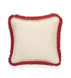 OKA, Elspeth Cushion Cover with Fringing - Natural/Blood Orange, Cushion Cover - thumbnail 2