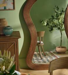 OKA, Leora Floor Standing Mirror - Rattan Brown, Wall Mirror - thumbnail 1