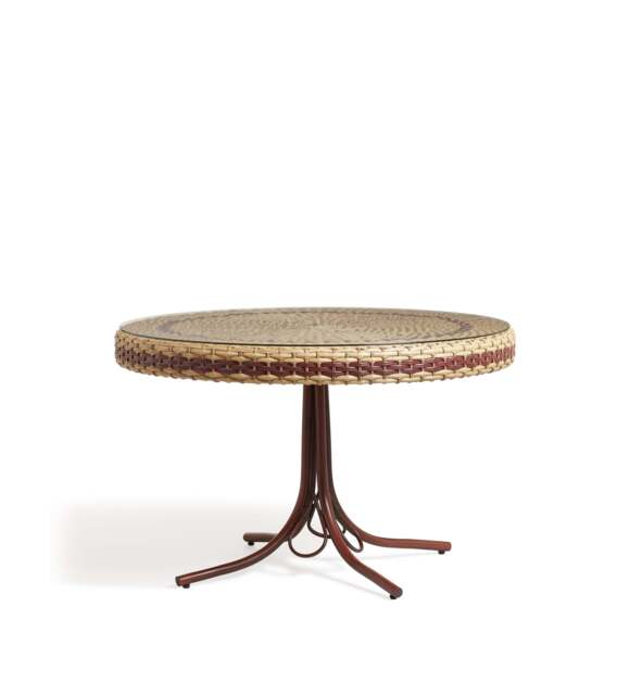 OKA, Colette Garden Dining Table - Natural/Red, Garden Table - image 1