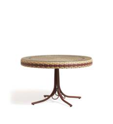 OKA, Colette Garden Dining Table - Natural/Red, Garden Table