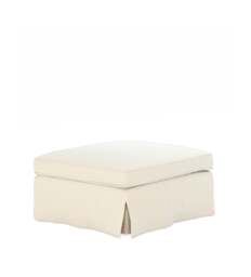 OKA, COVER ONLY - Fanshawe Stonewash Linen Loose Cover for Square Footstool - Dyed Oyster, MTO Sofa Loose Cover - thumbnail 2