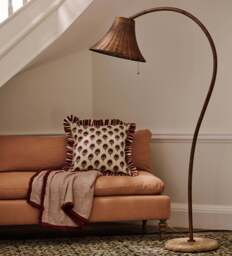 OKA, Sikao Rattan Arc Floor Lamp Base - Antique Brown, Floor Lamp - thumbnail 1