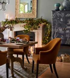 OKA, Brantwood Velvet Dining Chair - Camel, Dining Chair - thumbnail 1