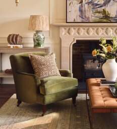 OKA, Coleridge Velvet Armchair - Spruce, Armchair - thumbnail 1