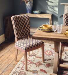 OKA, Camaret Serigraph Linen Dining Chair - Black/Natural, Dining Chair