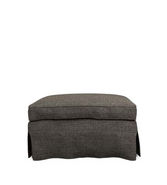 OKA, COVER ONLY - Fanshawe Laundered Linen Loose Cover for Rectangular Footstool - Warm Grey, MTO Sofa Loose Cover - image 1