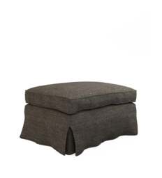 OKA, COVER ONLY - Fanshawe Laundered Linen Loose Cover for Rectangular Footstool - Warm Grey, MTO Sofa Loose Cover - thumbnail 2