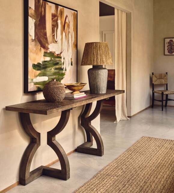 OKA, Kaishu Solid Oak Console Table - Watered Grey, Console Table - image 1