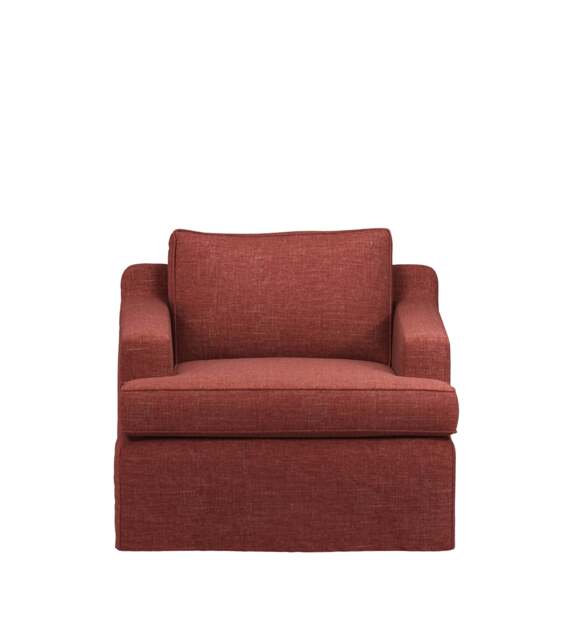 OKA, COVER ONLY - Beale Laundered Linen Loose Cover for Armchair - Terra, MTO Sofa Loose Cover - image 1