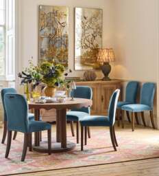 OKA, Stafford Velvet Dining Chair - Air Force Blue - Set of Six, BAO Bundle - thumbnail 2