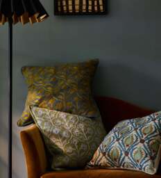 OKA, Cornelia Cushion Cover - Dirty Orange/Blue, Cushion Cover - thumbnail 1