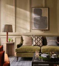 OKA, Coleridge Velvet 3-Seater Sofa - Spruce, Sofa - thumbnail 1