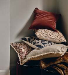 OKA, Plain Velvet Cushion Cover - Blood Orange, Cushion Cover