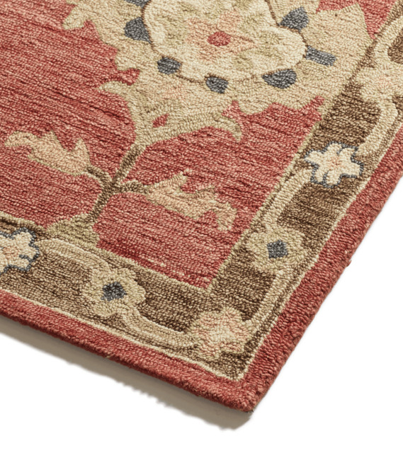 OKA, Rosanna Rug - Dark Blush, Rugs, Wool,Cotton