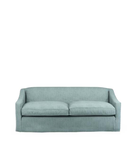 OKA, COVER ONLY - Egerton Stonewash Linen Loose Cover for 3-Seater Sofa - Aqua, MTO Sofa Loose Cover - image 1