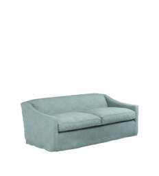 OKA, COVER ONLY - Egerton Stonewash Linen Loose Cover for 3-Seater Sofa - Aqua, MTO Sofa Loose Cover - thumbnail 2