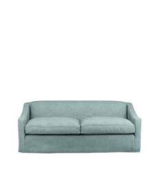 OKA, COVER ONLY - Egerton Stonewash Linen Loose Cover for 3-Seater Sofa - Aqua, MTO Sofa Loose Cover