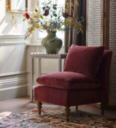 OKA, Rosina Velvet Slipper Chair - Blood Orange, Armchair - thumbnail 1