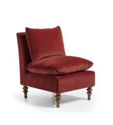OKA, Rosina Velvet Slipper Chair - Blood Orange, Armchair - thumbnail 2