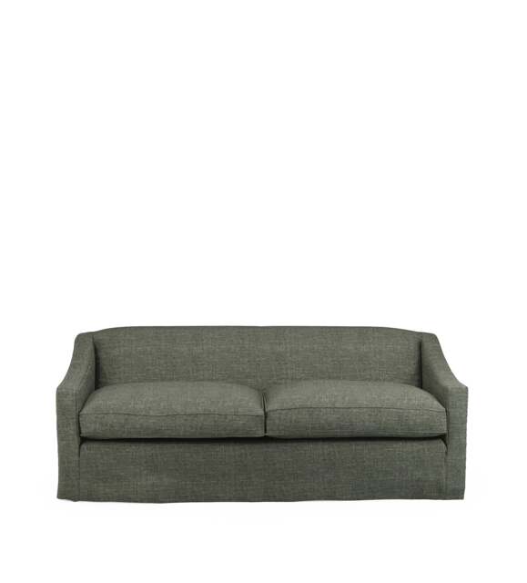 OKA, COVER ONLY - Egerton Laundered Linen Loose Cover for 3-Seater Sofa - Dune Green, MTO Sofa Loose Cover - image 1