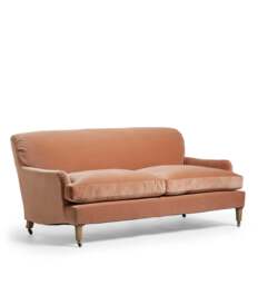 OKA, Coleridge Velvet 3-Seater Sofa - Apricot, Sofa - thumbnail 2