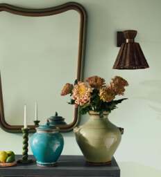 OKA, Concho Wall Lamp - Antique Brass/Rattan Brown, Wall Lamp