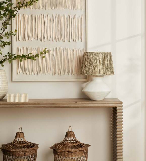 OKA, Elemeri Pleated Silk Lampshade 50cm - Grey Green, Lampshade - image 1