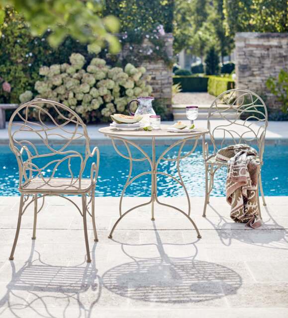 OKA, Viticcio Metal Garden Chair Grey Metal, Garden Seating by