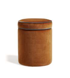 OKA, Samena Velvet Ottoman - Dirty Orange, Ottoman - thumbnail 2