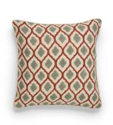 OKA, Chadhana Cushion Cover - Warm Red/Dark Seafoam, Cushion Cover - thumbnail 2