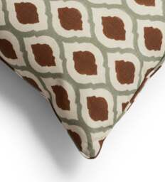 OKA, Chadhana Cushion Cover - Warm Red/Dark Seafoam, Cushion Cover
