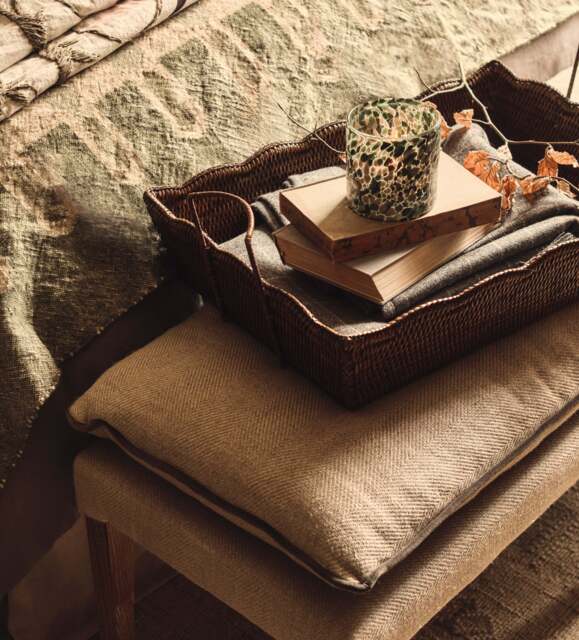 OKA, Talasa Rectangular Rattan Basket - Antique Brown, Storage Basket - image 1
