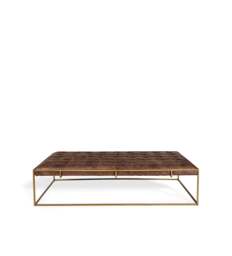OKA, Wallace Leather Ottoman - Aged Hazelnut, Ottoman - thumbnail 2